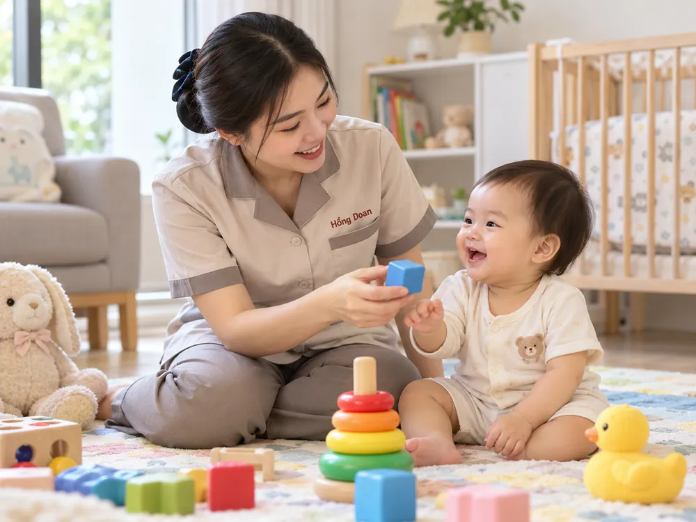 Chọn người giúp việc chăm bé cho gia đình