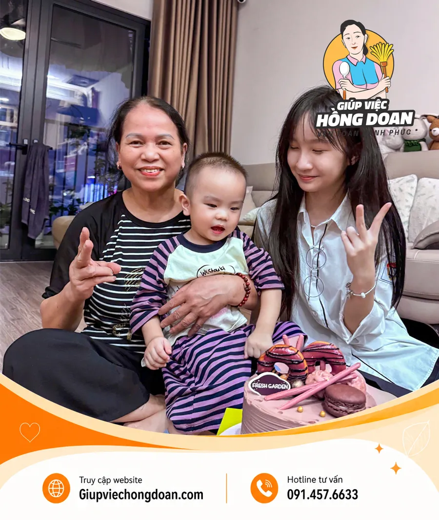 Người giúp việc trông trẻ tại công ty giúp việc Hồng Doan
