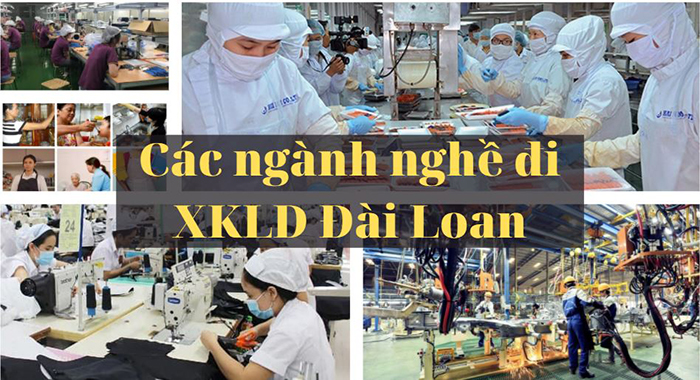 Một số những ngành nghề nhận được lượng xuất khẩu lao động Việt Nam tại Đài Loan nhiều nhất. 